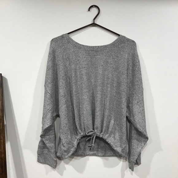 Ribbed Dolman Sleeve Loungewear Set - Light Grey - Picture 6 of 10